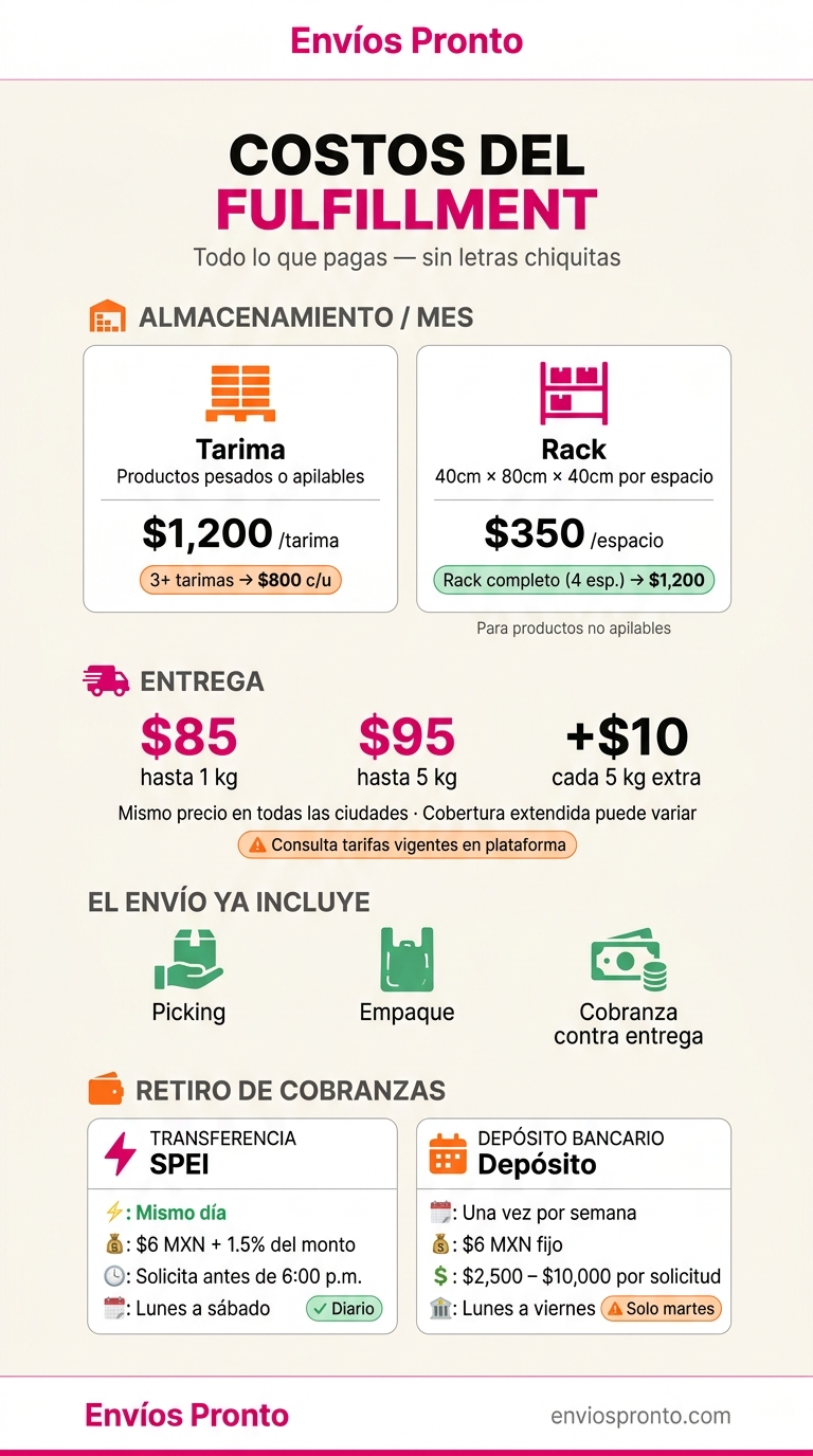 Costos de Fulfillment y Envío de Envios Pronto